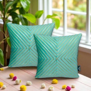 Luxury Aqua Velvet Cushion Cover Pack of 2 | Premium Soft Designer Cushions – Zikrak Home